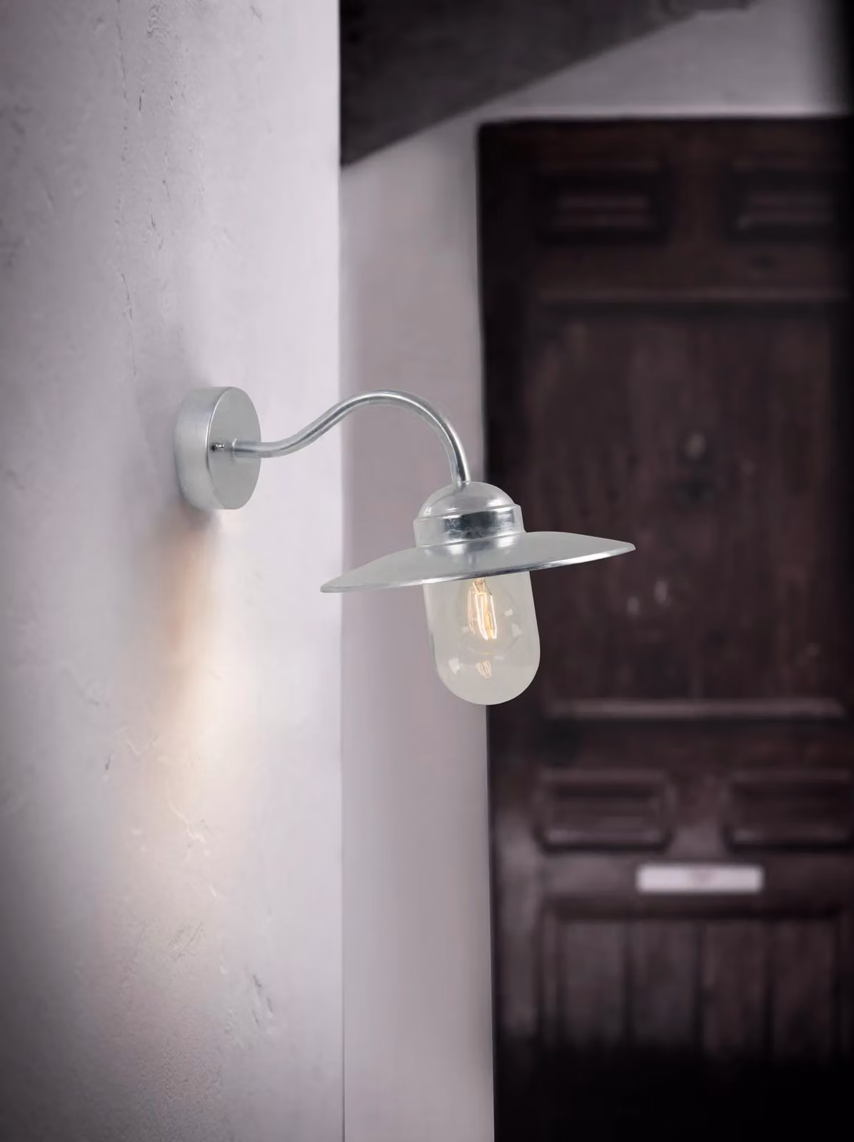 Nordlux Luxe Silver Galvanised Steel Outdoor Wall Light with E27 Socket and IP54 Rating – 2