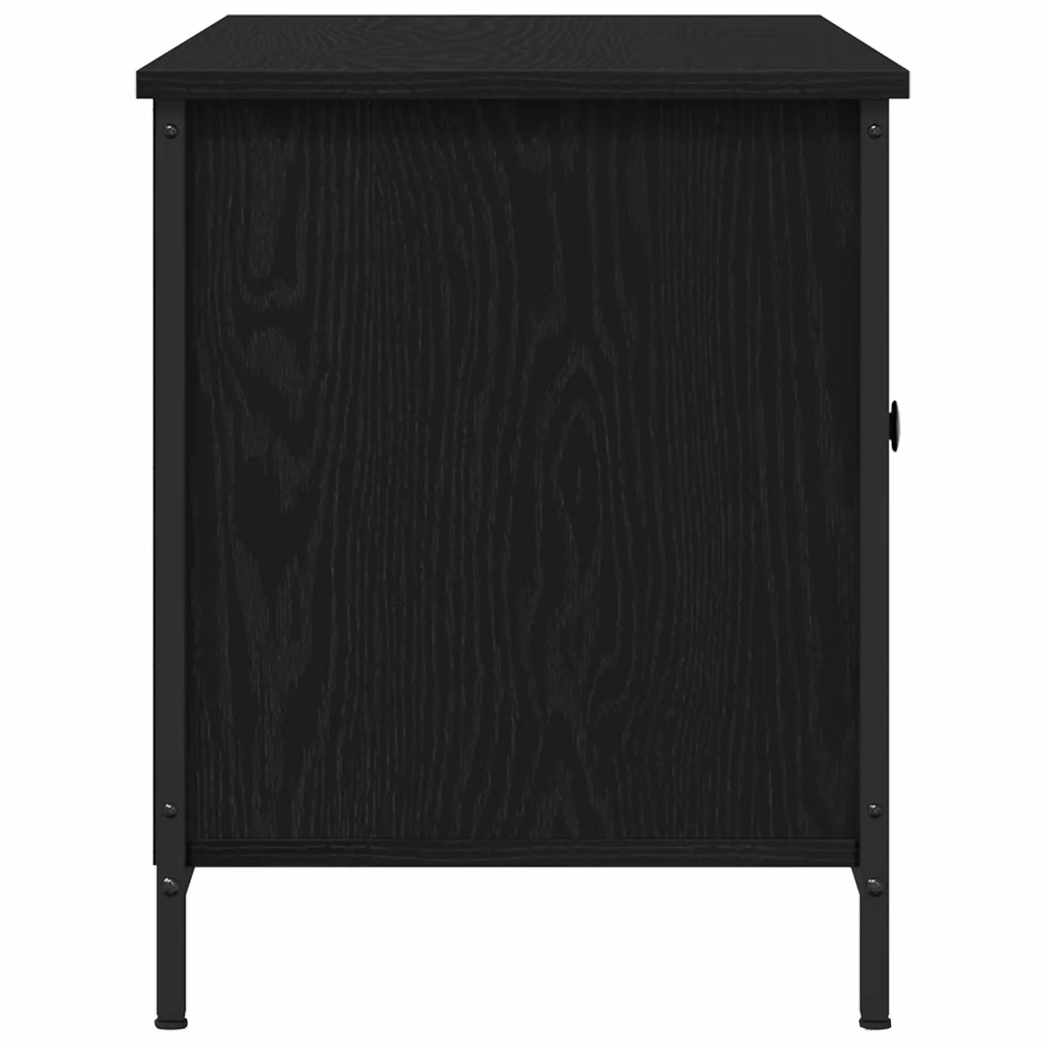 Berkfield Home Modern Black Oak TV Cabinet in Engineered Wood and Steel, W/D/H: 100 x 40 x 50 cm – 3