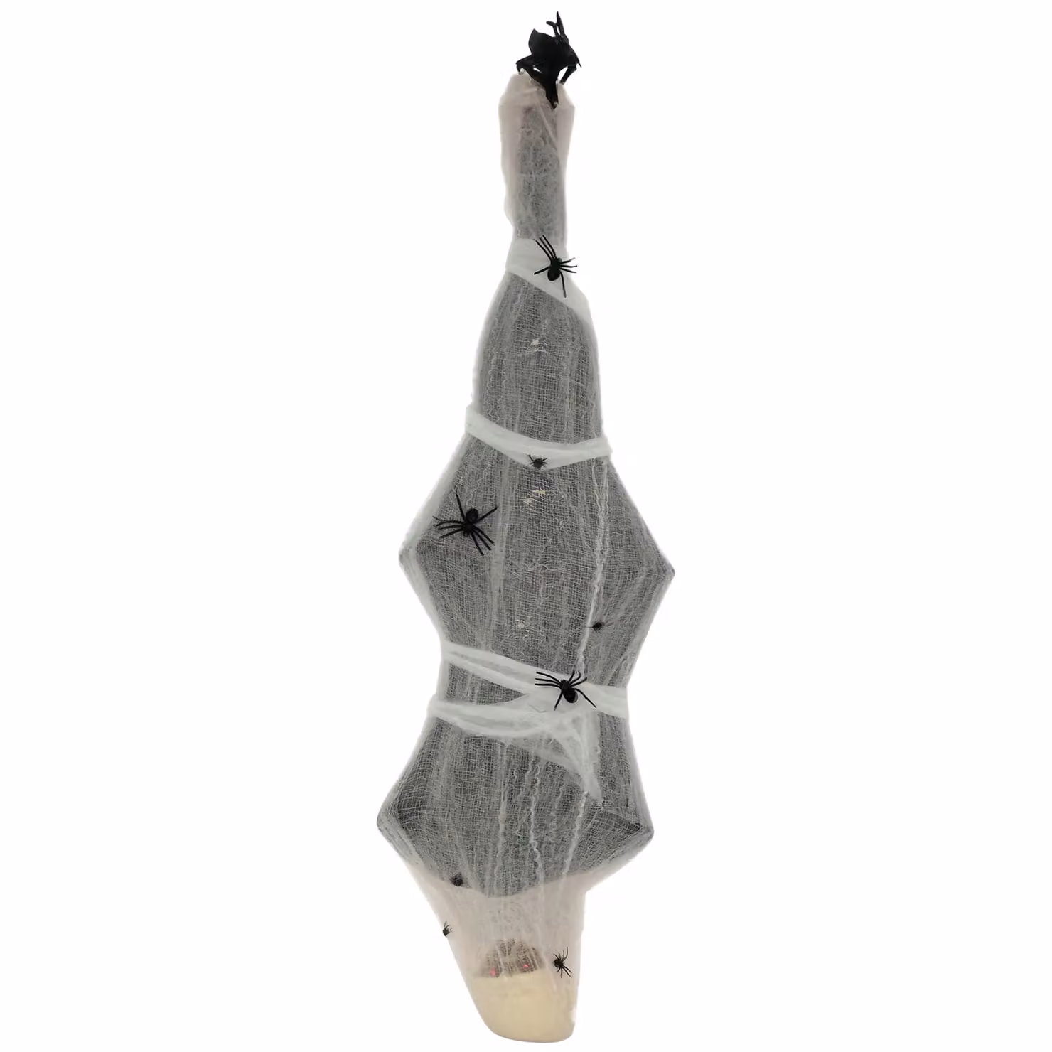 HOMCOM Animated Halloween Hanging Mummy with Spider Web in Grey – 2