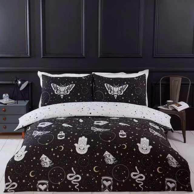 Rapport Home Gothic Magick Reversible Microfibre Duvet Cover, Multicolour, 140 x 200 cm