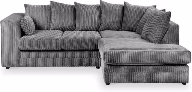 APK DESIGN Byron Right Hand Grey Corner Sofa with Scatter Cushions