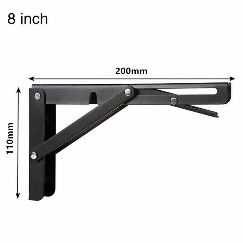 VOGREX 4-Piece Black Wall-Mounted Folding Table Bracket Set for Campervans – 2