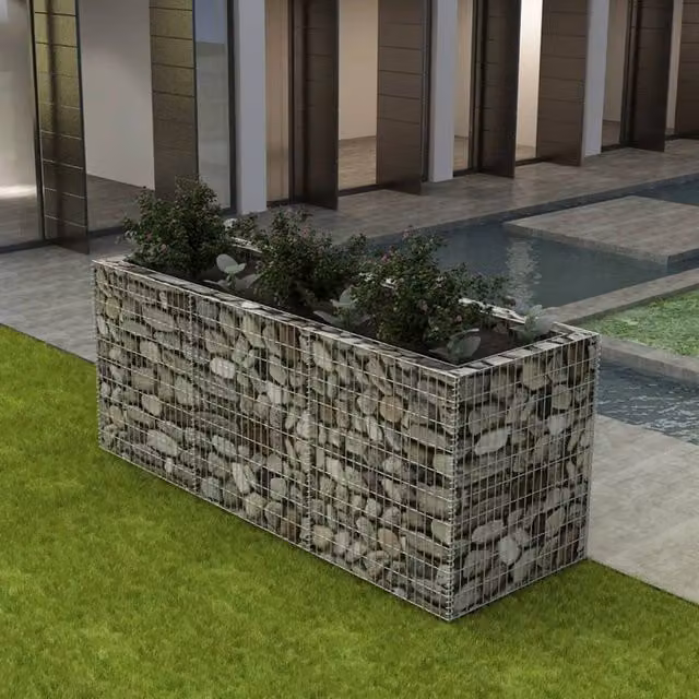 Berkfield Home Silver Galvanised Steel Wire Mesh Gabion Raised Bed, W/D/H: 270 x 90 x 100 cm – 1