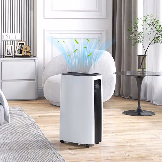 HOMCOM 16L Per Day Dehumidifier with Timer and Continuous Drain, White