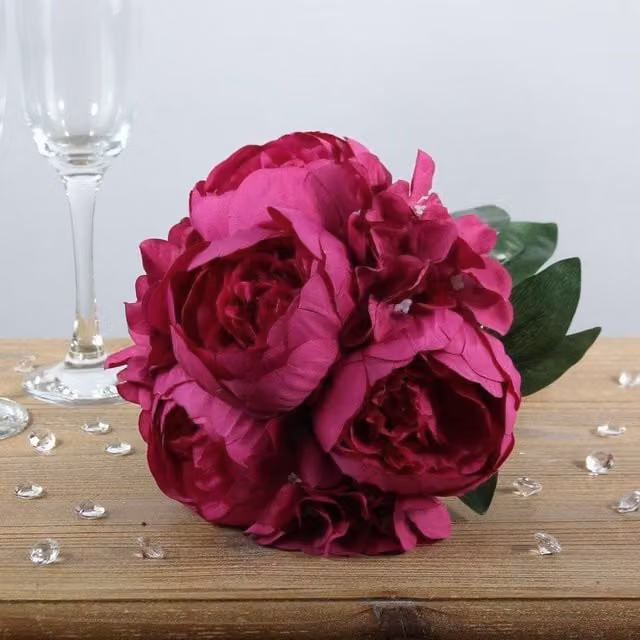 Kingsbury Gifts Pink Artificial Arundel Peony Floral Tabletop Bouquet