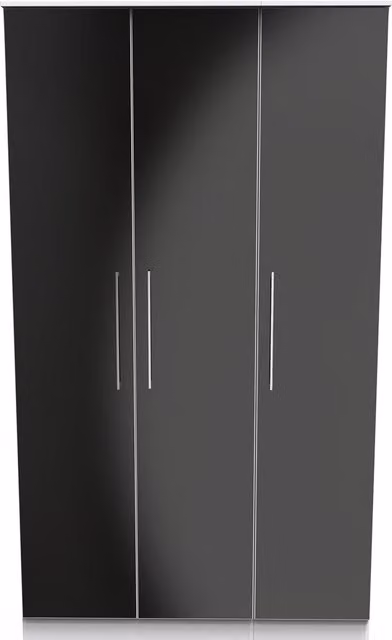 Ready Assembled 2 U Chester Triple Mirror Wardrobe in Black