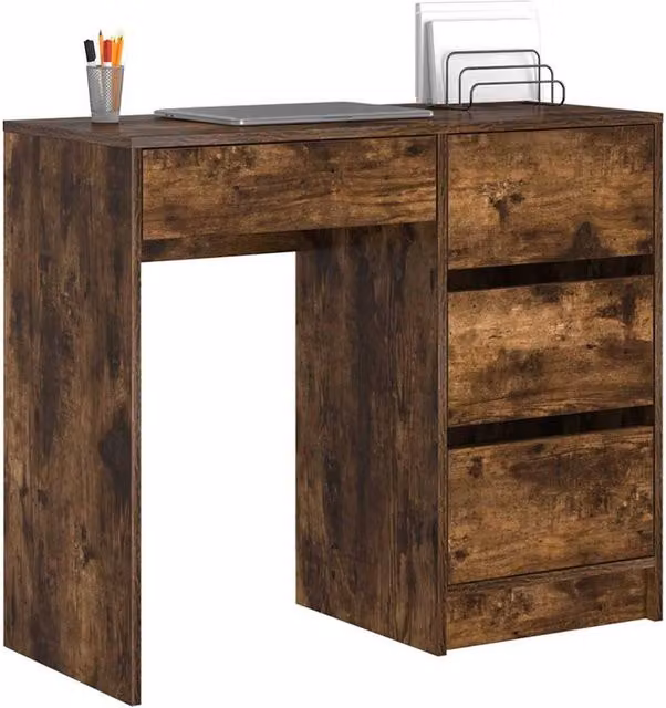 Berkfield Home Modern Writing Desk in Brown Smoked Oak