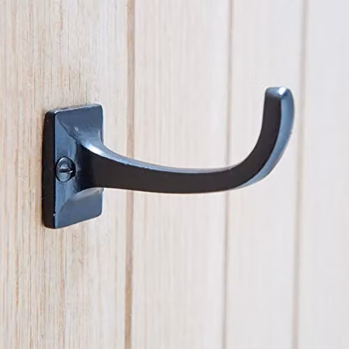 Hammer and Tongs Matt Black Powder-Coated Iron Wall Hook – 5