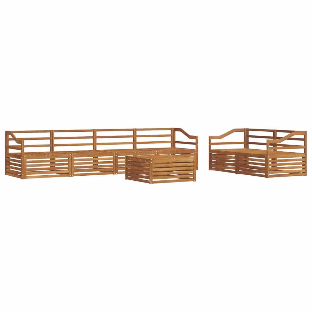 Berkfield Home 7 Piece Outdoor Sofa Set in Brown Solid Acacia Wood – 2