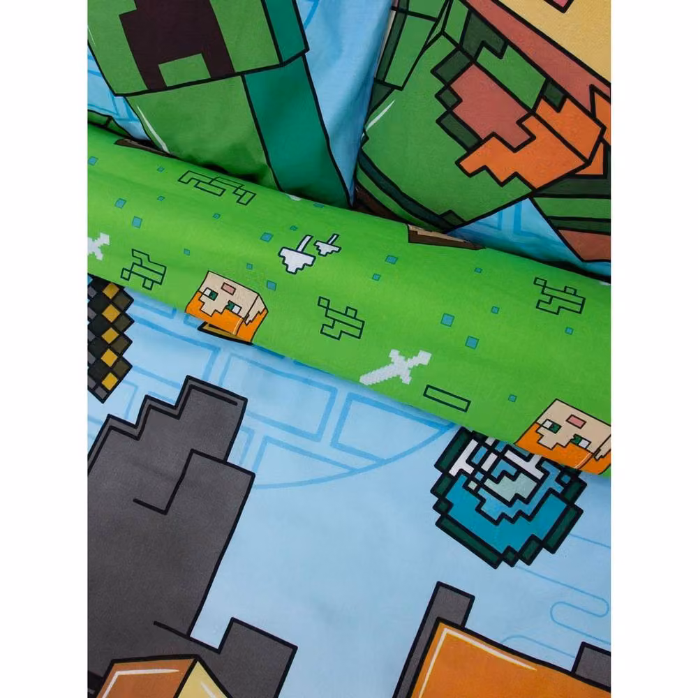 Minecraft Reversible Double Duvet Set and Pillowcase, Multicolour, 140 x 200 cm – 2