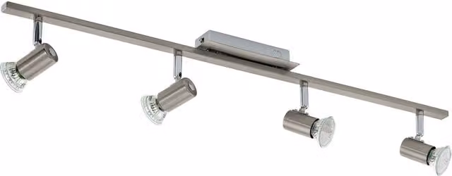 Loops Semi Flush Ceiling Light in Chrome Silver with 4x GU10 LED Bulbs