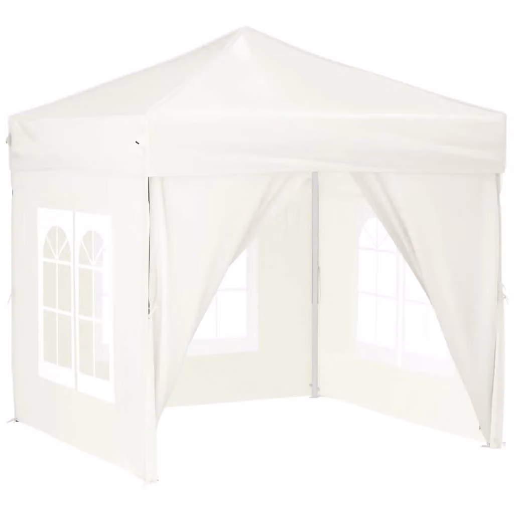 Berkfield Home Folding Party Tent with Sidewalls and Windows, Beige, W: 2 m x D: 2 m – 2