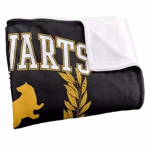 Warner Bros. Harry Potter Hufflepuff Hogwarts Leaves Super Soft Fleece Throw Blanket, Multicolour, W/D/H: 91.44 x 91.44 x 1.47 cm – 2