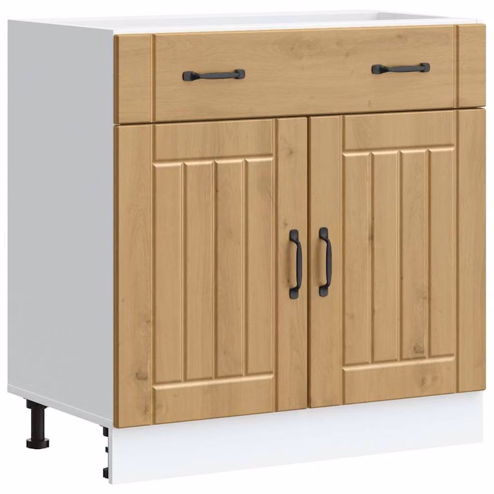 Berkfield Home Lucca Artisan Oak Kitchen Base Cabinet in Brown – 2