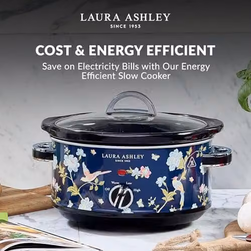 Laura Ashley Elveden Slow Cooker, 3.5 l, Blue and Multicolour – 3