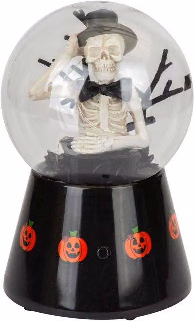 VFM e-Store Halloween Globe Light Up Trinket Decoration, Black, W: 17 cm, D: 10 cm, H: 1 cm – 1