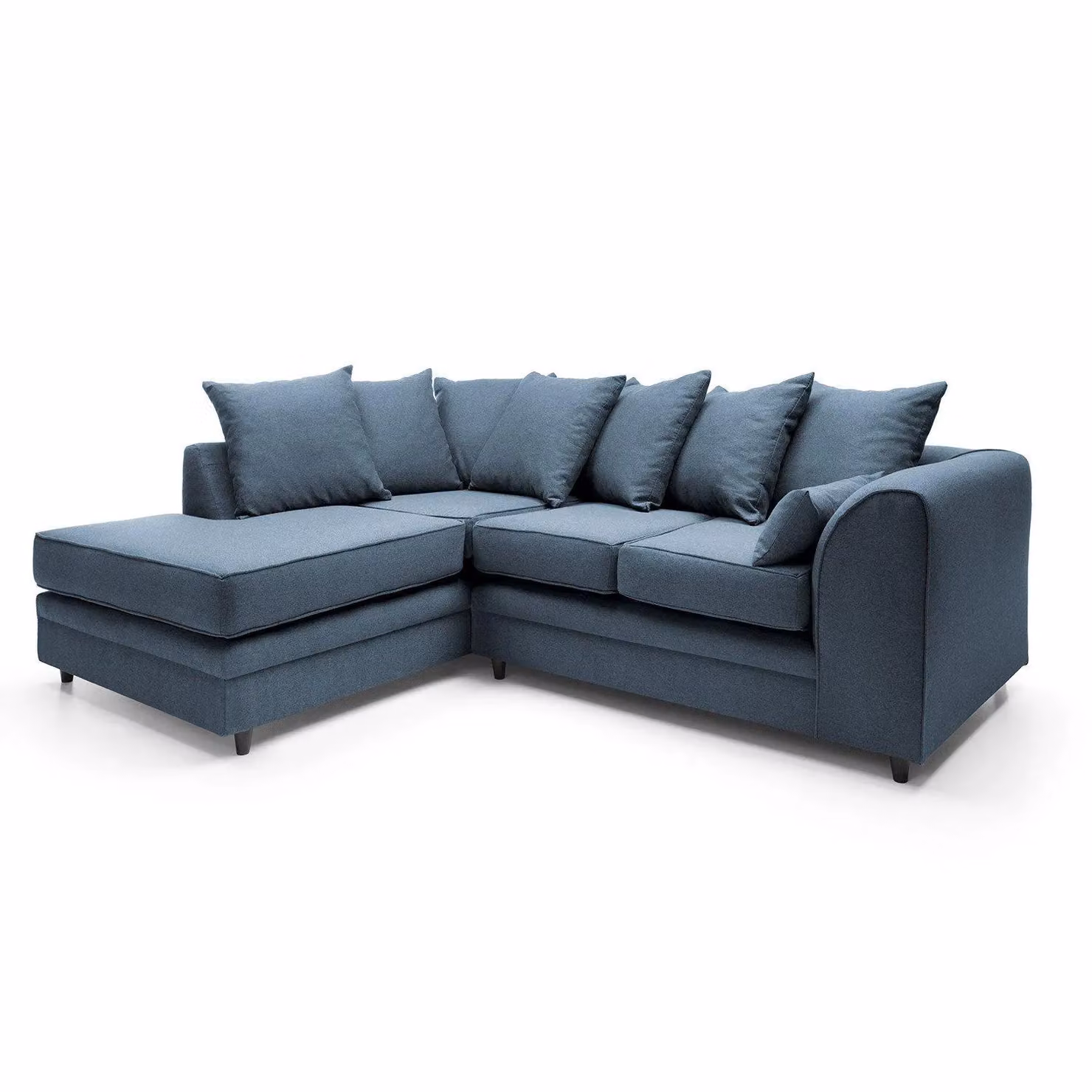 Abakus Direct Darcy Left Hand Facing L-Shaped 3 Seater Corner Sofa in Petrol Blue Fabric, W/D/H: 212 x 164 x 90 cm – 2
