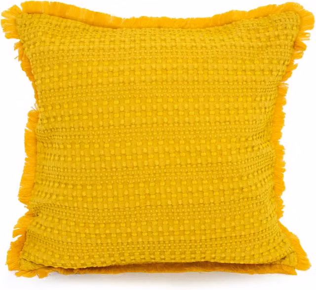 Velosso Boho Striped Cotton Square Cushion in Yellow and Orange