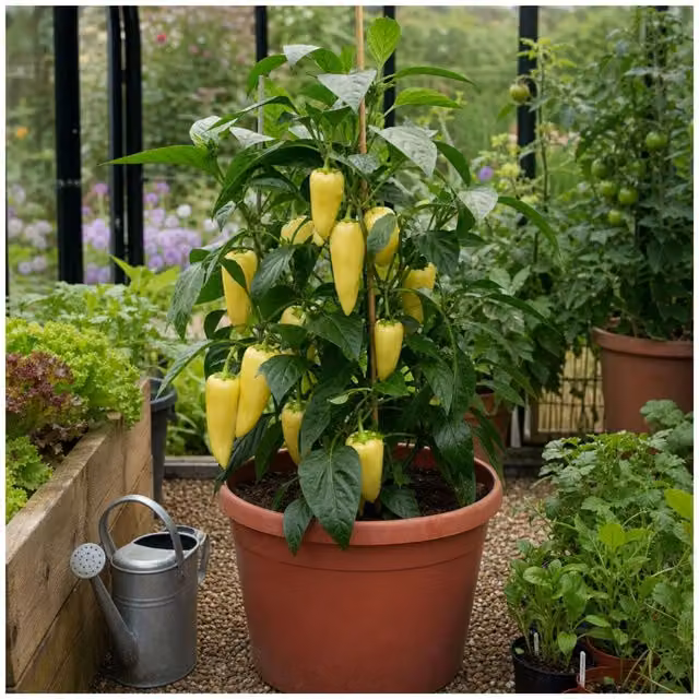 Plants By Post Yellow Sweet Pepper Astor 2L Potted Live Plant
