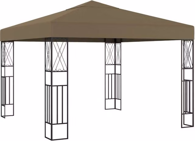 Berkfield Home Gazebo in Beige with Steel Frame, W: 300 cm, D: 300 cm, H: 260 cm – 1