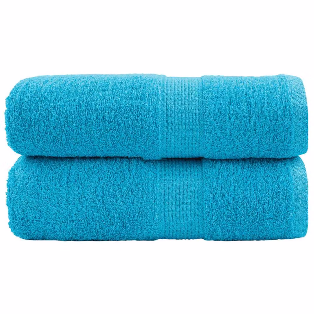 Berkfield Home SOLUND Premium Cotton Terry Guest Towels, 2 Pack, Turquoise, W: 30 cm, H: 50 cm, 600 gsm – 2