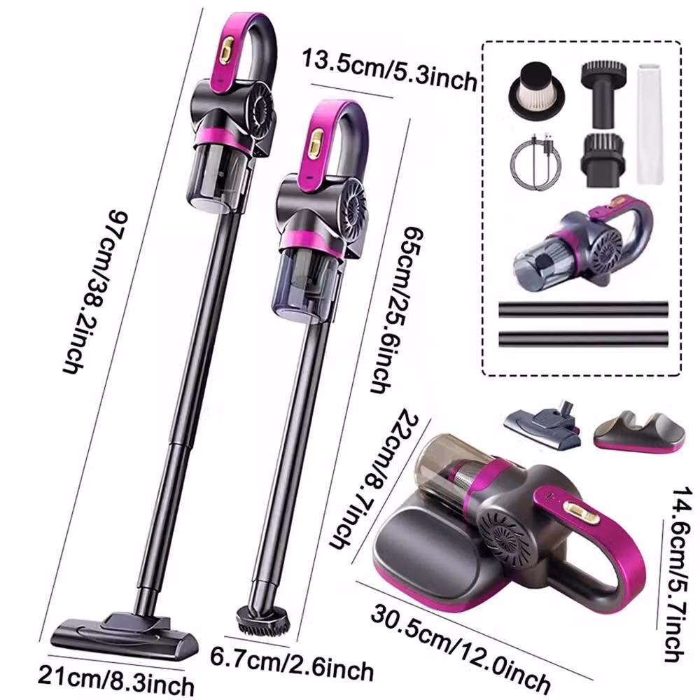 Nordara 4-in-1 Cordless Stick Handheld Bagless Vacuum Cleaner in Grey and Multicolour, Pet Hair Compatible, H 100 cm x W 15 cm x D 15 cm – 2