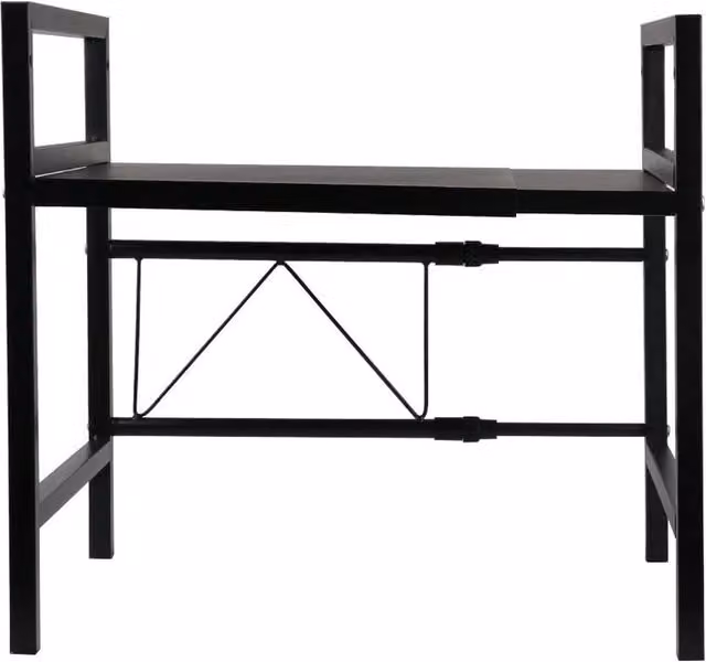 SPETLEK 2-Tier Expandable Microwave Oven Rack Stand in Black