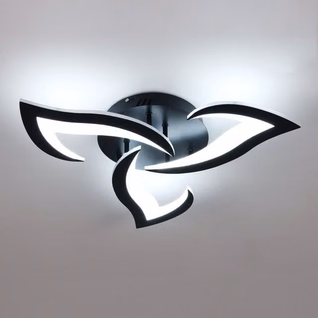GOECO White and Black Modern LED Ceiling Light, Diameter: 52 cm