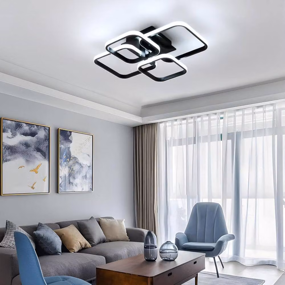 Goeco Black LED Ceiling Light with Remote Control, 48 W, 5400 LM, Dimmable – 2