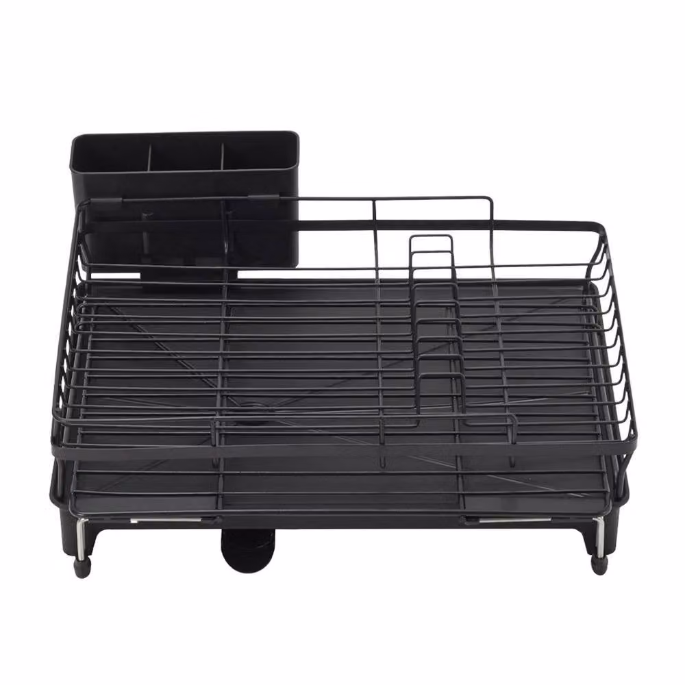 Garden Sanctuary Expandable Metal Dish Drainer with Drip Tray and Cutlery Holder in Black – 2