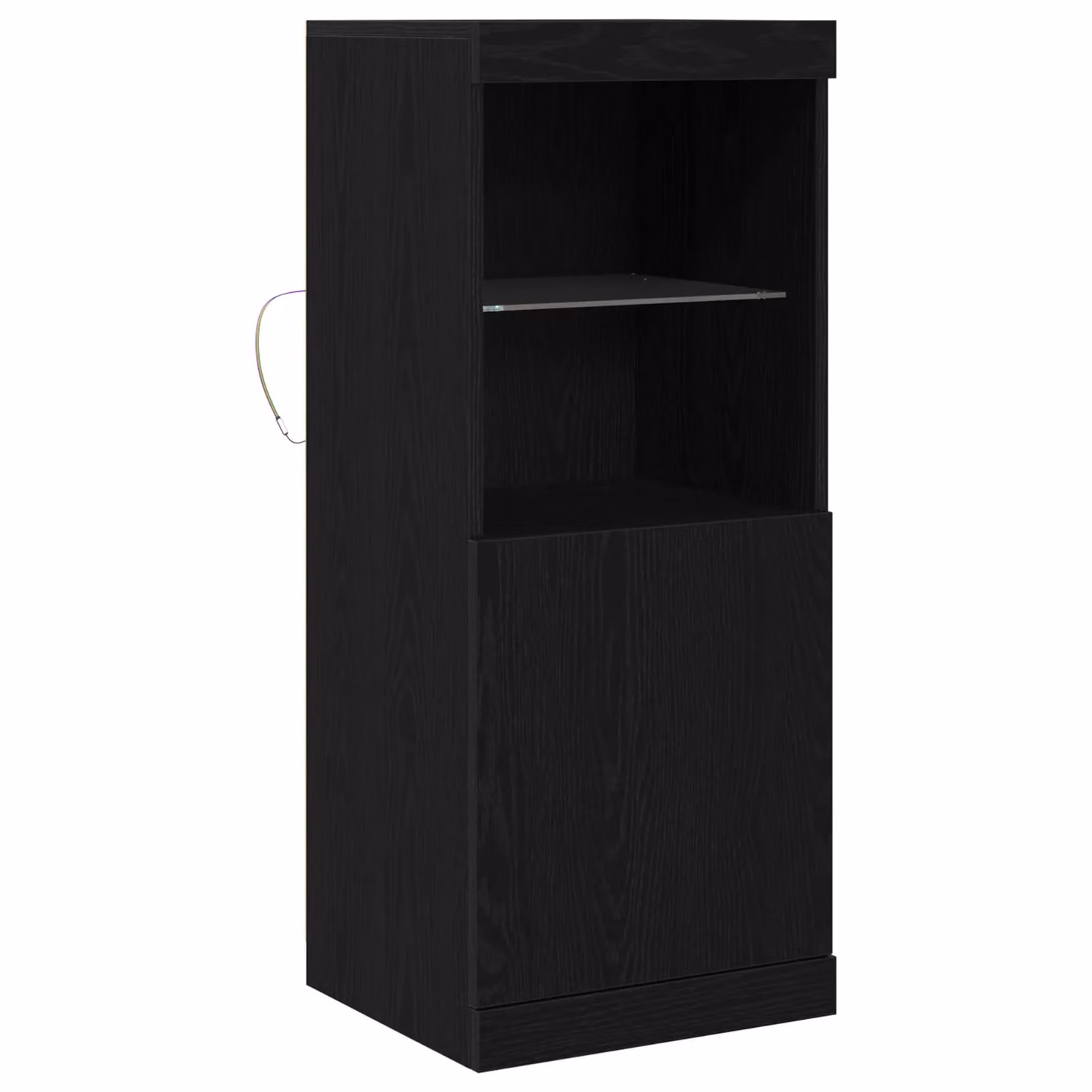 Berkfield Home Modern Black Oak Sideboard with Integrated LED Lighting, W/D/H: 41 x 37 x 100 cm – 2