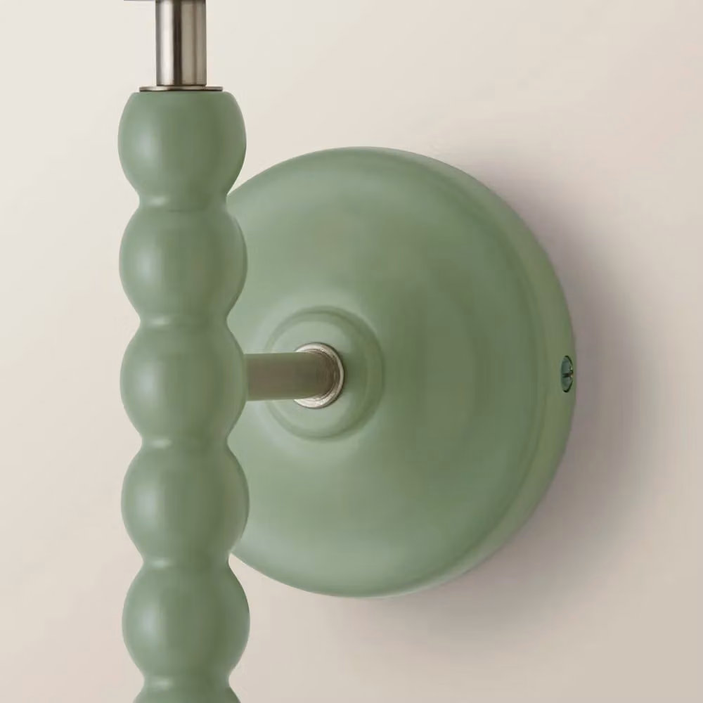 ValueLights Bobbins Pair of Sage Green Bobble Style Wall Light Bases – 3
