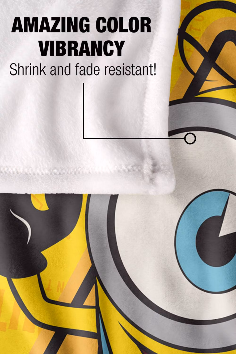 NBCU Minions & Monsters James Caution Content Creator Fleece Blanket, Multicolour and Yellow, W: 152 cm, D: 127 cm – 3