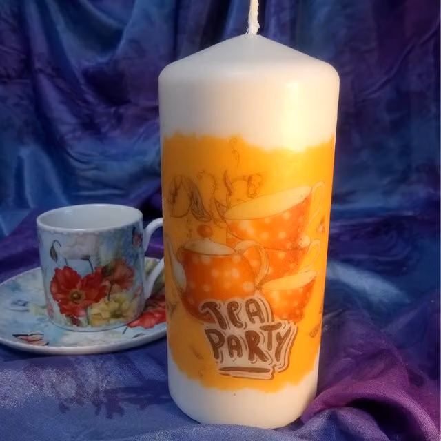 Viki Pillar Candle Tea Time 1 - 7/7 in White