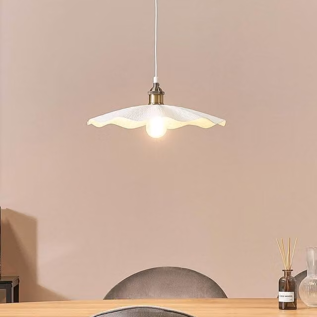 Wyld and Coco Pendant Lamp in White Metal with Brass Accents – 1