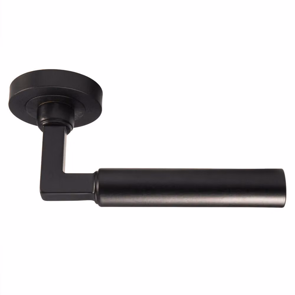Loops 4 Pair Straight Round Bar Handles with Round Rose in Matt Black with Concealed Fixings – 3