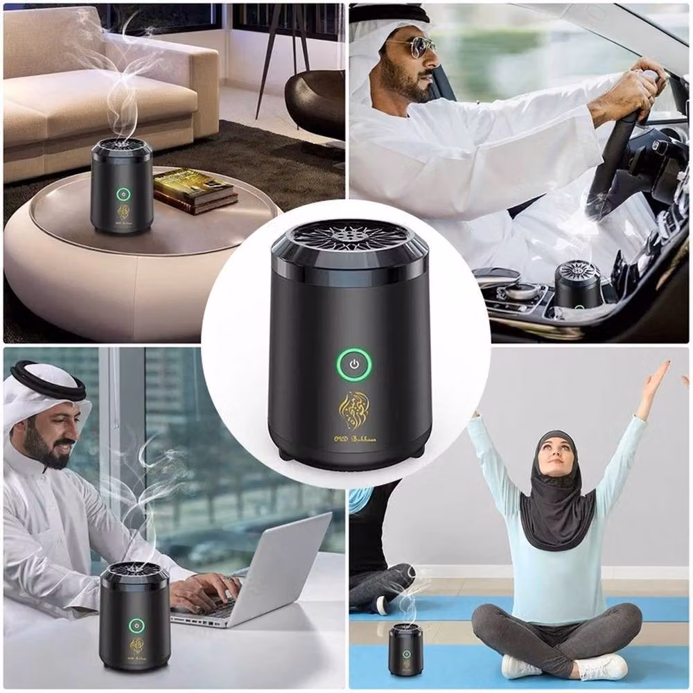 FLAVORA Mini Electric Portable Bakhoor and Incense Burner Diffuser in Black – 5
