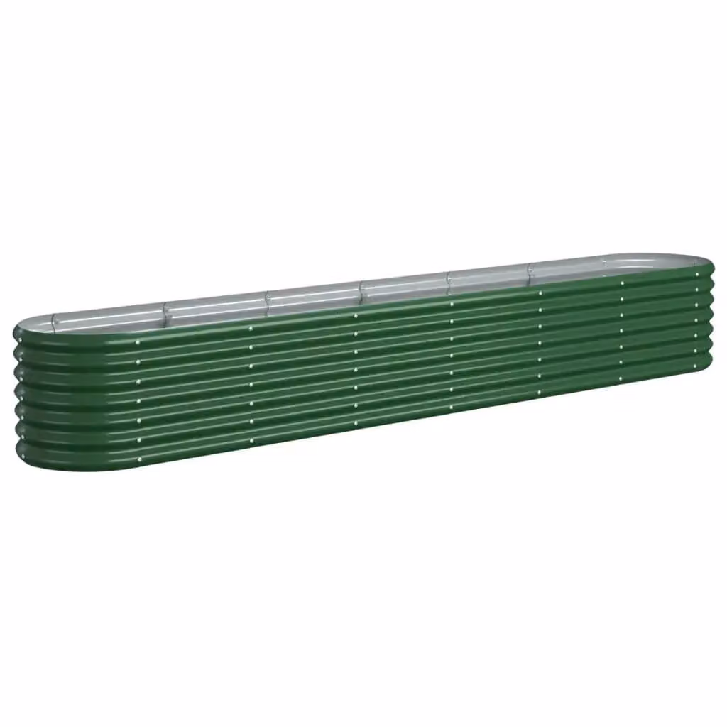 Berkfield Home Garden Raised Bed in Green Powder-coated Steel, W: 260 cm, D: 40 cm, H: 36 cm – 2