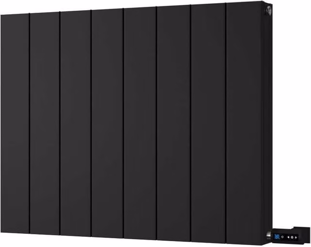 UK Radiators Thetford Black Horizontal Designer Electric Radiator with WIFI, H 60.0 cm x W 74.8 cm