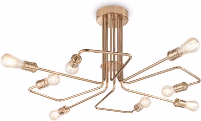 Ideal Lux Triumph 8 Light Multi Arm Ceiling Light in Gold/Brass