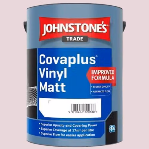 Johnstone's Covaplus Matt Dispersion Paint in Rosebud Pink, 5 l – 2