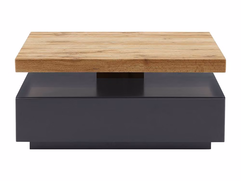 Vente-unique Anthracite and Grey MDF Coffee Table with One Drawer and Swivelling Tray, W/D/H: 80 x 50 x 42 cm – 2