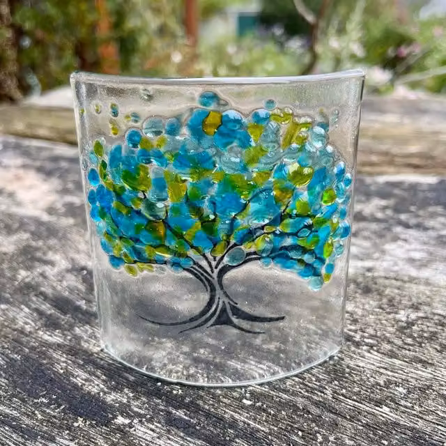 Sienna Glass Seasons Collection Summer Green Handmade Abstract Glass Decorative Tabletop Ornament