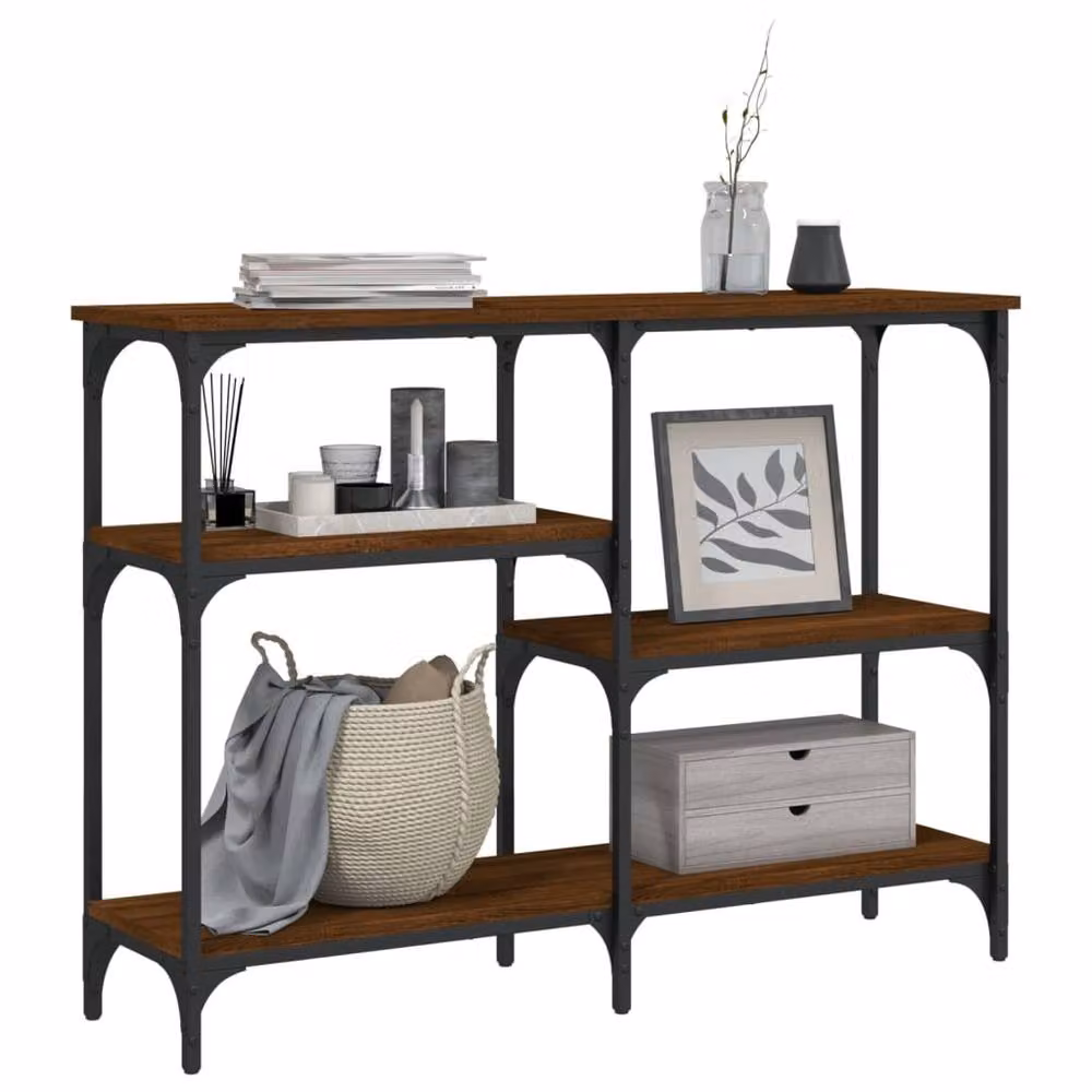 Berkfield Home Brown Oak Console Table, W/D/H: 102 x 29 x 75 cm – 3