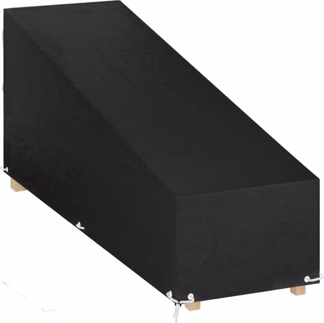 Berkfield Home Sunlounger Cover with 12 Eyelets, Black, W/D/H: 205 x 75 x 40/70 cm – 1