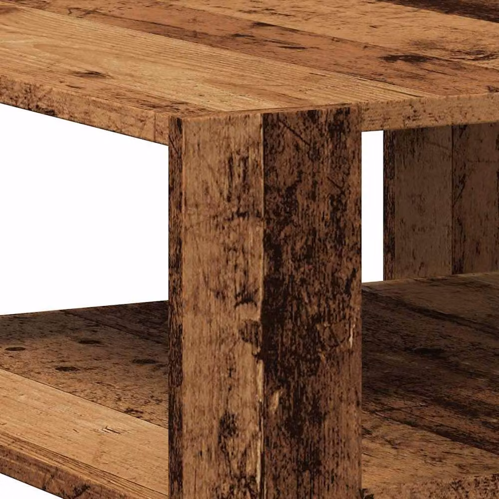 Berkfield Home Old Wood Coffee Table in Brown, W/D/H: 58 x 58 x 40 cm – 5