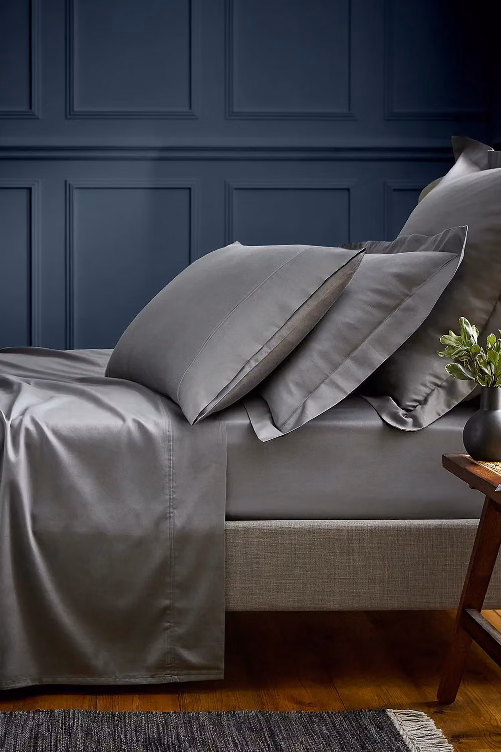Bedeck of Belfast 1951 Luxury 600 Thread Count Egyptian Cotton Double Flat Sheet, Grey, W: 140 cm x L: 200 cm – 2