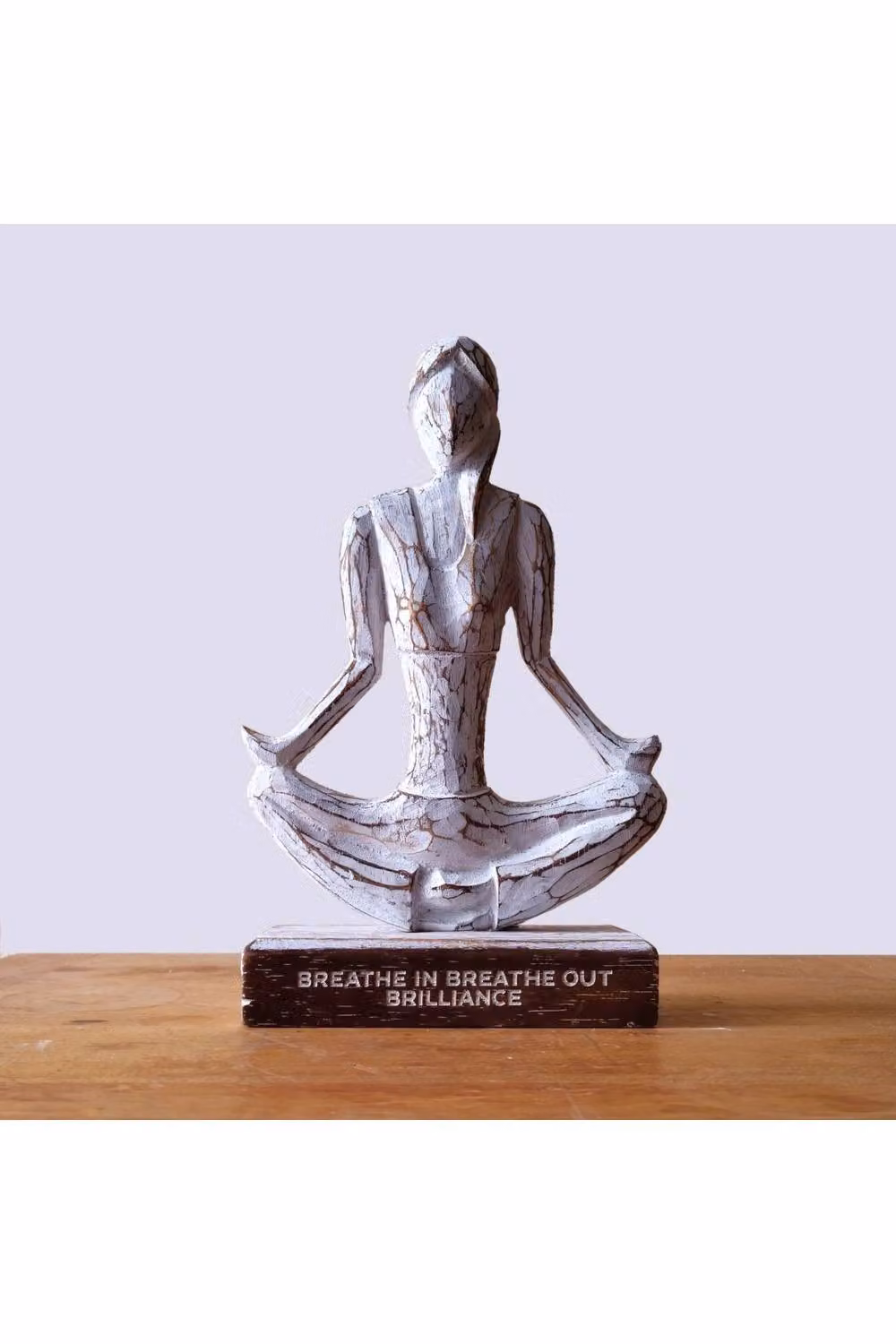KDMD White Wooden Yoga Lady Tabletop Decor in Shabby Chic Style – 2