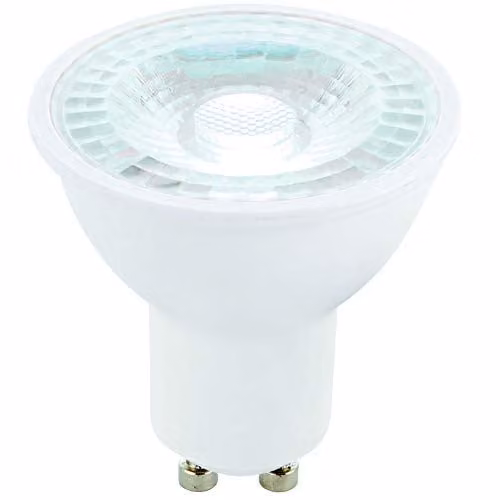 Loops 6W Dimmable LED GU10 Light Bulb, Daylight White 6000K, 420 Lumen, White and Transparent