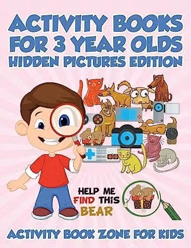 Activity Book Zone Hidden Pictures Edition Activity Book for 3 Year Olds, Multicolour, W: 27.94 cm, H: 21.59 cm